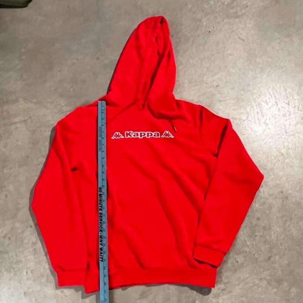 Red kappa hoodie with white Logo